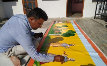 Doon artist completes art project for Jammu Airport