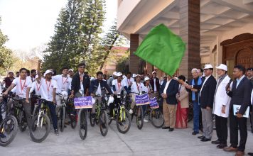 Dr Vijay Dhasmana flags off health awareness rally