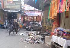 Polythene waste left behind in places