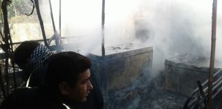 Fire caught in shops in indira market