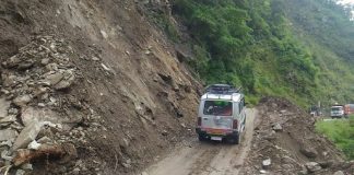 Landslide,Highway ,Blocked